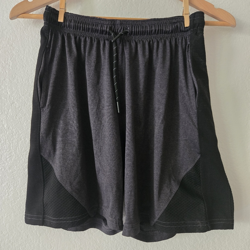 Black & Grey Two-tone Athletic Boys' Shorts